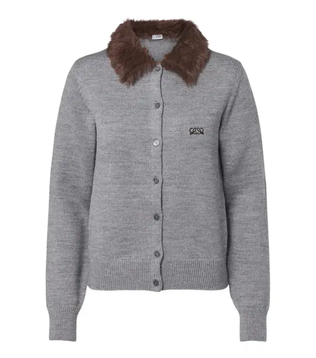 Loewe Double L ribbed-knit wool cardigan