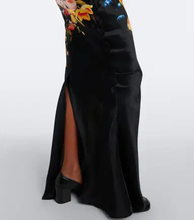 Dries Van Noten Draped printed silk satin gown | Thumbnail 6