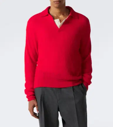 Auralee Alpaca-blend polo sweater | Thumbnail 2
