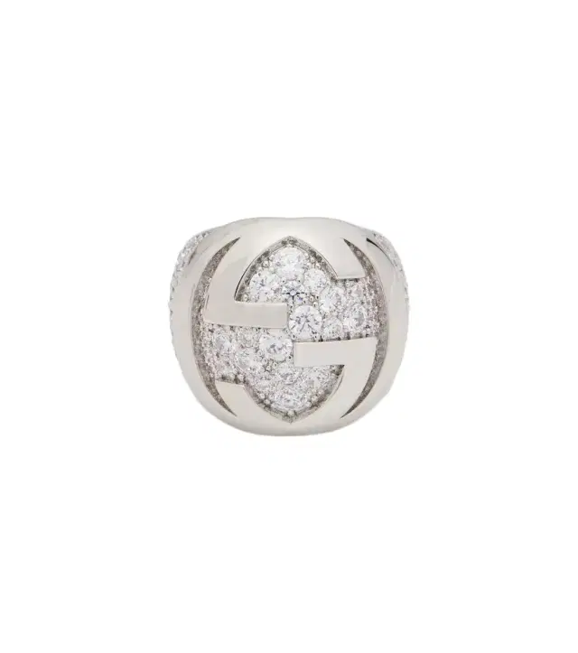 Interlocking G embellished ring