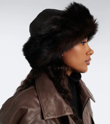 Nour Hammour Dallen leather and shearling hat | Thumbnail 3 Nour Hammour Dallen leather and shearling hat | Thumbnail 3