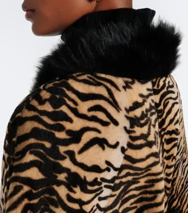 Nour Hammour Olympe printed shearling poncho | Thumbnail 2 Nour Hammour Olympe printed shearling poncho | Thumbnail 2