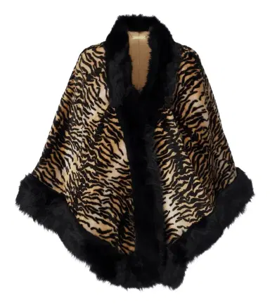 Nour Hammour Olympe printed shearling poncho | Thumbnail 1 Nour Hammour Olympe printed shearling poncho | Thumbnail 1