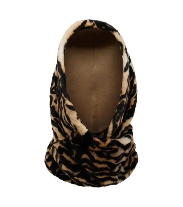 Nour Hammour Printed leather and shearling hood
