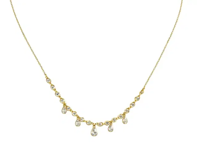 Wish Fine Jewelry 0.90ct Diamond 18K Gold Station Necklace