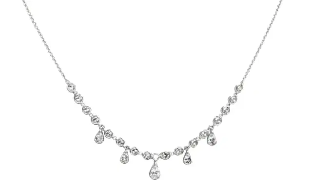 Wish Fine Jewelry 0.90ct Diamond 18K Gold Station Necklace