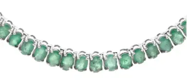 Wish Fine Jewelry 16.66ct Emerald 18K Gold Oval Tennis Necklace | Thumbnail 1