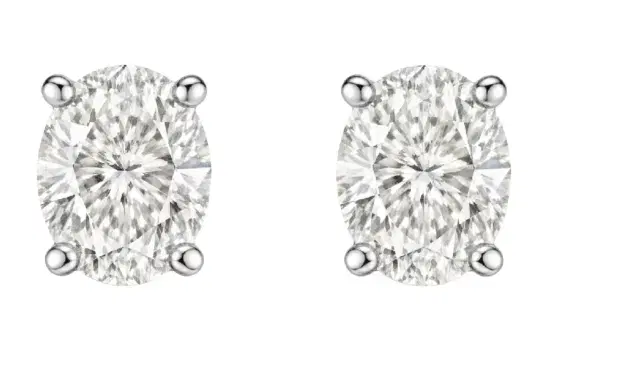 Wish Fine Jewelry 2.25ct Lab Grown Diamond 14K Gold Oval Stud Earrings