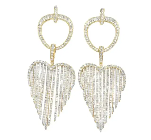 Wish Fine Jewelry 4.30ct Diamond 14K Gold Chandelier Earrings