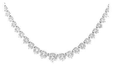 Wish Fine Jewelry 8.80ct Diamond 18K Gold Graduated Tennis Necklace | Thumbnail 1