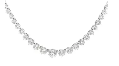 Wish Fine Jewelry 9.12ct Diamond 18K Gold Graduated Tennis Necklace | Thumbnail 1