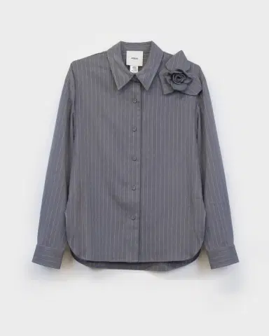 Aknvas The Flor shirt in grey pinstripe | Thumbnail 2