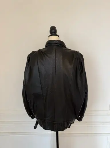 Jen Wonders Studio Black Leather Bomber Jacket | Thumbnail 7