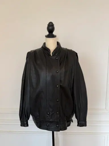 Jen Wonders Studio Black Leather Bomber Jacket | Thumbnail 1