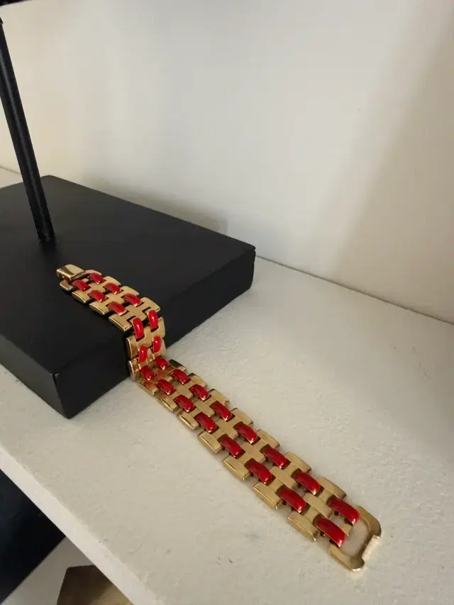 Jen Wonders Studio Link Red Enamel Bracelet