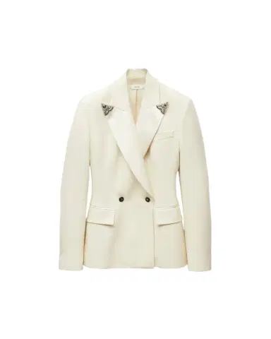Versace Embroidered-Lapel Stretch Wool Blazer | Thumbnail 1
