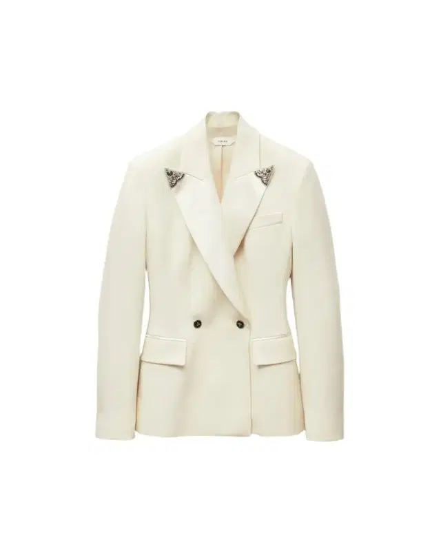 Versace Embroidered-Lapel Stretch Wool Blazer