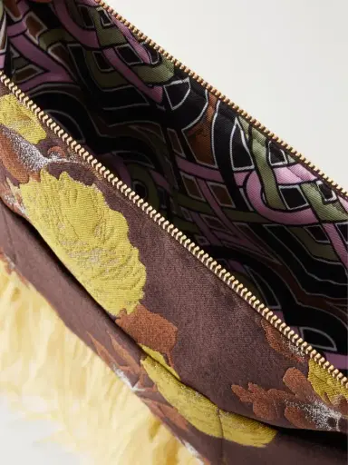 La DoubleJ Party Feather-trimmed Floral-jacquard Clutch | Thumbnail 6 La DoubleJ Party Feather-trimmed Floral-jacquard Clutch | Thumbnail 6
