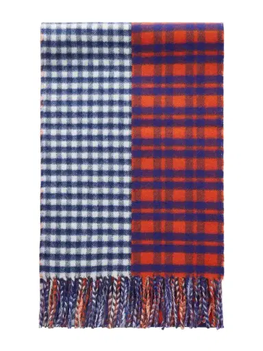 Loewe Checked Wool And Cashmere-blend Scarf | Thumbnail 1 Loewe Checked Wool And Cashmere-blend Scarf | Thumbnail 1