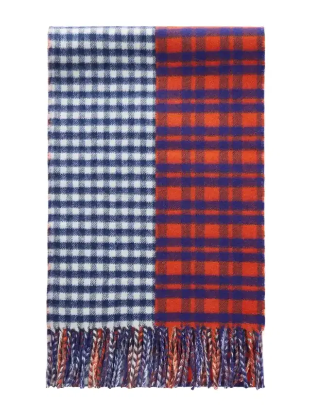 Loewe Checked Wool And Cashmere-blend Scarf