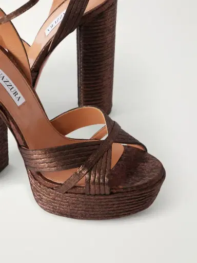 Aquazzura Sundance 140 Metallic Leather Sandals | Thumbnail 5 Aquazzura Sundance 140 Metallic Leather Sandals | Thumbnail 5