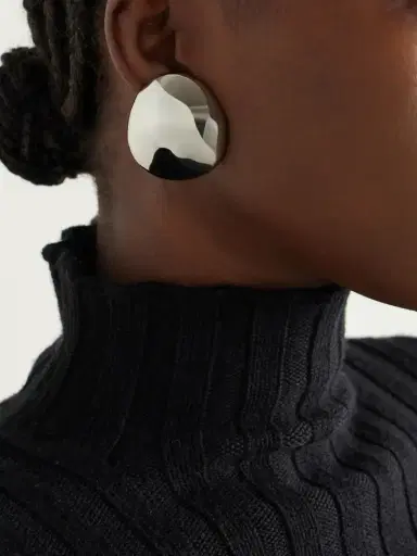 Alaïa Dome Silver-tone Earrings | Thumbnail 2