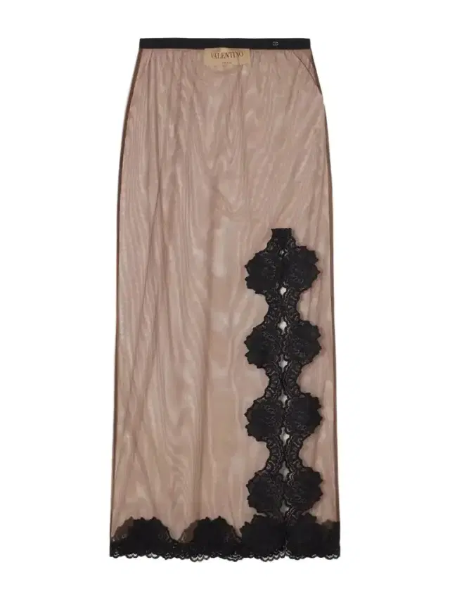 Valentino Garavani Lace-trimmed Tulle Midi Skirt