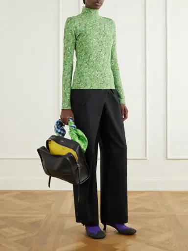 Loewe Logo-embroidered Floral-jacquard Knitted Top | Thumbnail 2