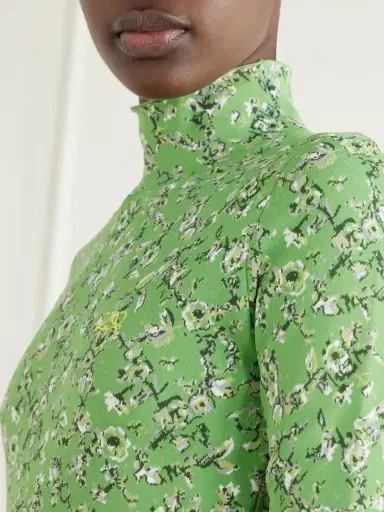 Loewe Logo-embroidered Floral-jacquard Knitted Top | Thumbnail 5