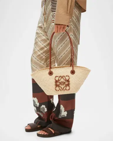Loewe x Paula's Ibiza Anagram Small Basket Bag in Iraca Palm with Leather Handles | Thumbnail 5 Loewe x Paula's Ibiza Anagram Small Basket Bag in Iraca Palm with Leather Handles | Thumbnail 5