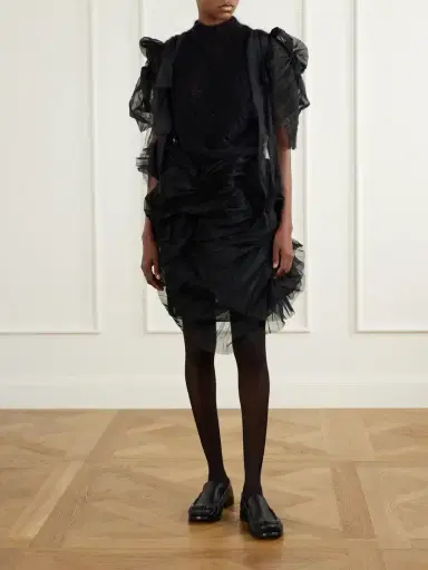 Pauline Dujancourt Minna Eerie Ruched Tulle Knee-length Skirt | Thumbnail 2