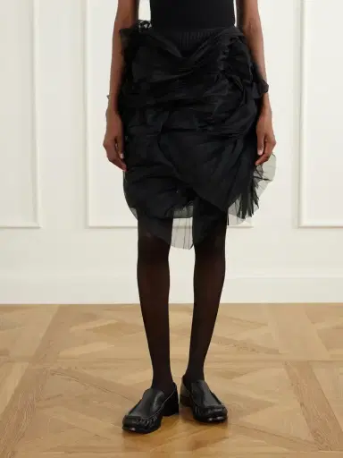 Pauline Dujancourt Minna Eerie Ruched Tulle Knee-length Skirt | Thumbnail 3