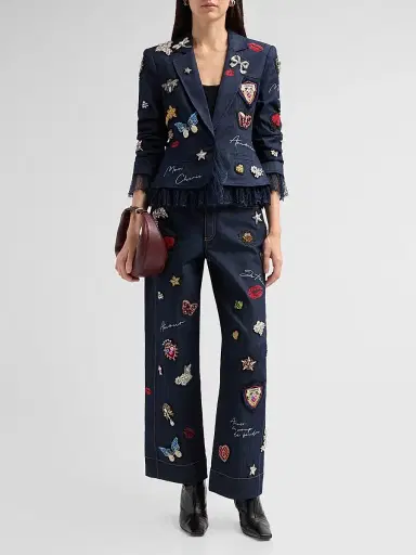 Cinq à Sept Women's Greatest Hits Le Petit Roxie Denim Jacket | Thumbnail 2 Cinq à Sept Women's Greatest Hits Le Petit Roxie Denim Jacket | Thumbnail 2