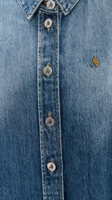 The Attico Bomber Denim Button Down Shirt | Thumbnail 6 The Attico Bomber Denim Button Down Shirt | Thumbnail 6
