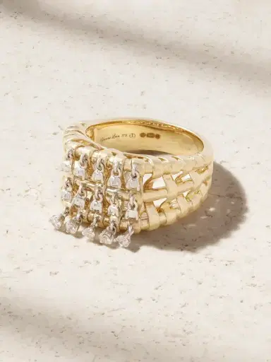 Yvonne Léon Raphia 9-karat Yellow And White Gold Diamond Ring | Thumbnail 1 Yvonne Léon Raphia 9-karat Yellow And White Gold Diamond Ring | Thumbnail 1