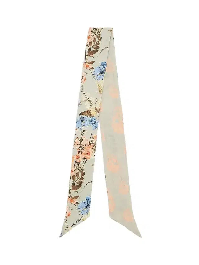 Alexander McQueen Women's Floral Skull Silk Twill Ribbon Scarf