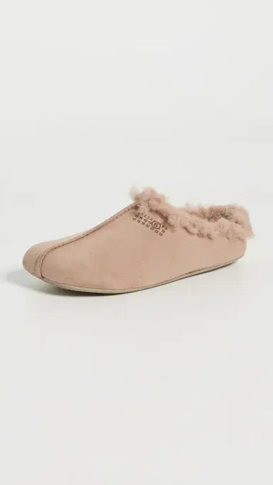 MM6 MAISON MARGIELA Suede Faux Shearling Slippers | Thumbnail 2