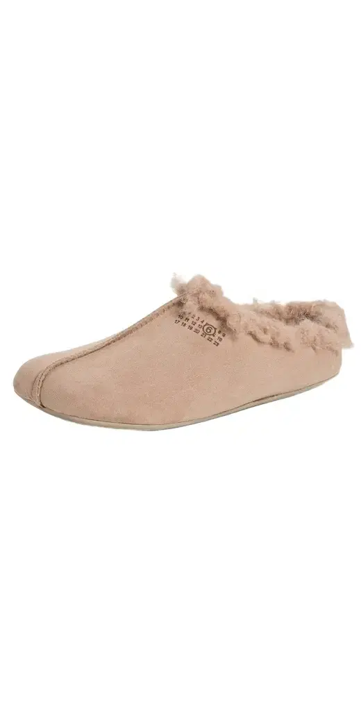 MM6 MAISON MARGIELA Suede Faux Shearling Slippers
