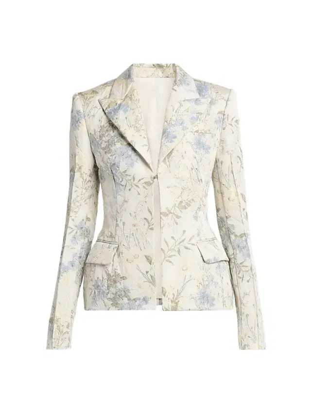Women's Floral Jacquard Single-Breasted Jacket
