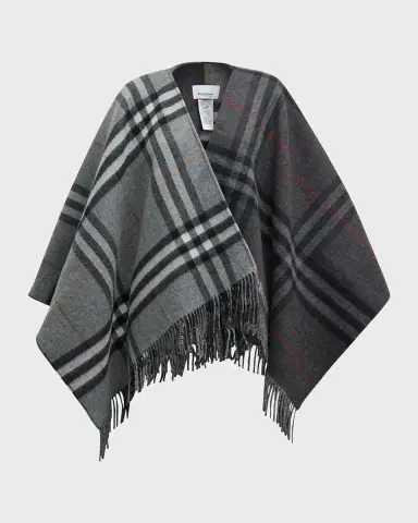 Burberry Giant Check Logo Cashmere-Blend Cape | Thumbnail 2