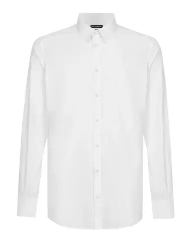 Dolce & Gabbana Men's Solid Stretch Cotton Dress Shirt | Thumbnail 1