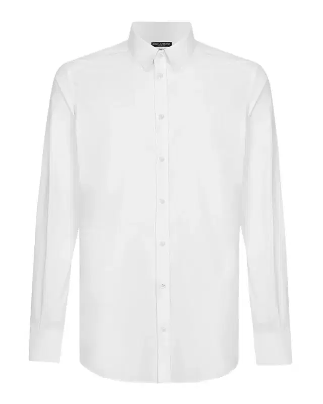 Dolce & Gabbana Men's Solid Stretch Cotton Dress Shirt