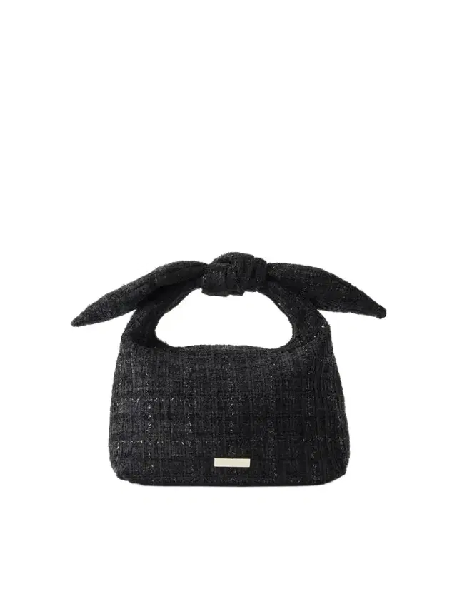 Aquazzura Bow Tie Mini Metallic Tweed Tote