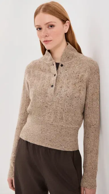Co Cropped Henley Sweater | Thumbnail 2