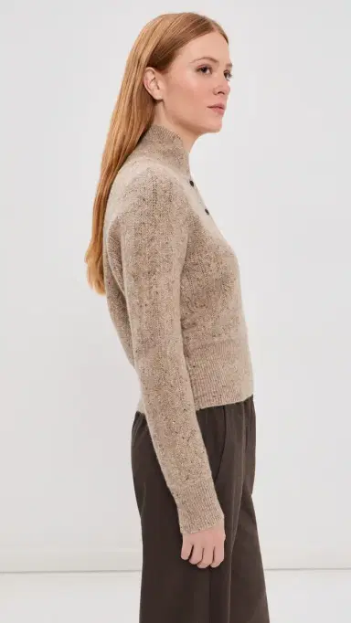 Co Cropped Henley Sweater | Thumbnail 4