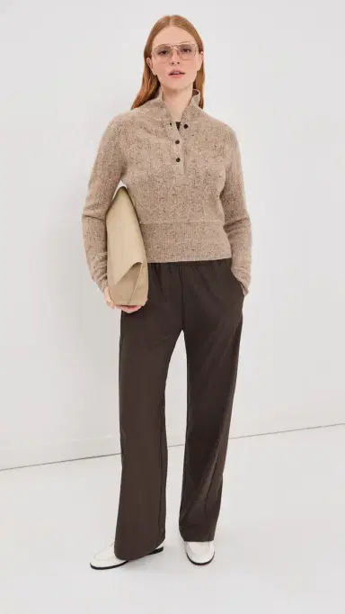 Co Cropped Henley Sweater | Thumbnail 5