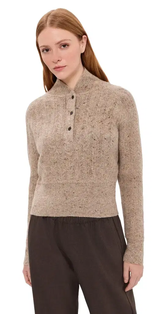 Cropped Henley Sweater