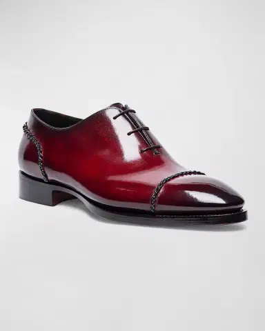 Santoni Men's Limited Edition Pierce Leather Oxfords | Thumbnail 2