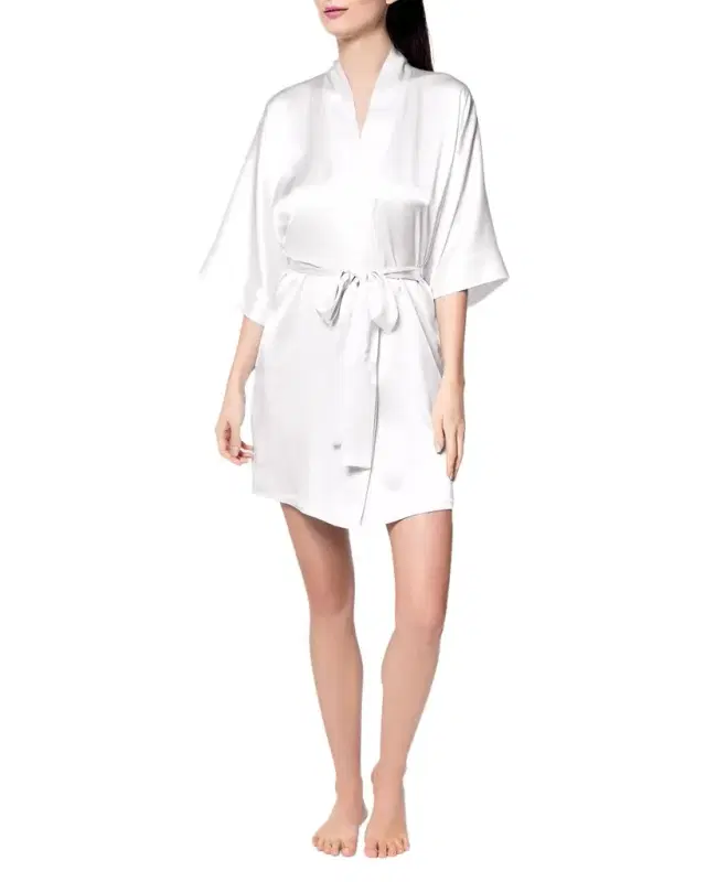 Christine Lingerie Solid Silk Short Robe
