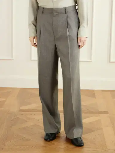 Auralee Pleated Wool Straight-leg Pants | Thumbnail 3